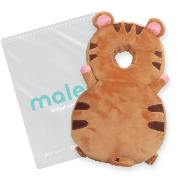 Maleni zaštitni ranac tigar – mekani jastuk za bebe koji ublažava padove i čuva glavu pri prvim koracima. Maleni® zaštitni ranac tigrić – najpopularniji Maleni jastuk za bebe koji štiti glavu i leđa tokom učenja hodanja. Maleni utisci roditelja pokazuju da bebe obožavaju svog tigrića jer je mekan, siguran i presladak. Rančić.
